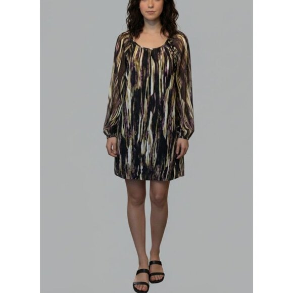 Fire Los Angeles Womens Long Sleeve Print Dress Size L - Picture 1 of 10